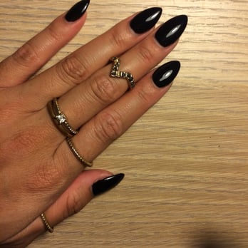 Nail Spa Plus - black almond shaped acrylic nails. - Nail Salons Near Me - San Diego, California Nail Spa Plus - black almond shaped acrylic nails. - Nail Salons Near Me - San Diego, California