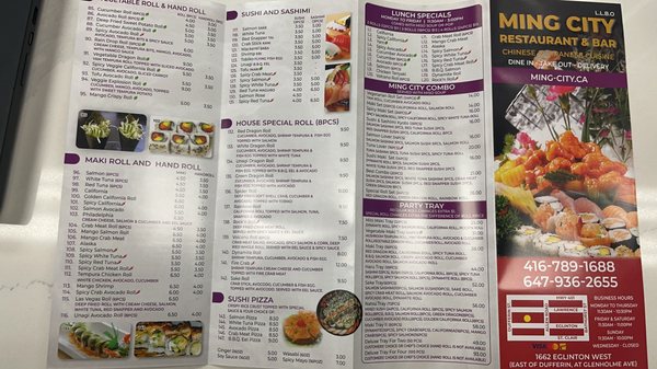 Menu photo 1 Ming City Restaurant & Bar York, ON Menu photo 1 Ming City Restaurant & Bar York, ON