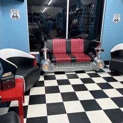 Cruisers Frozen Yogurt - Cool little car sofa!