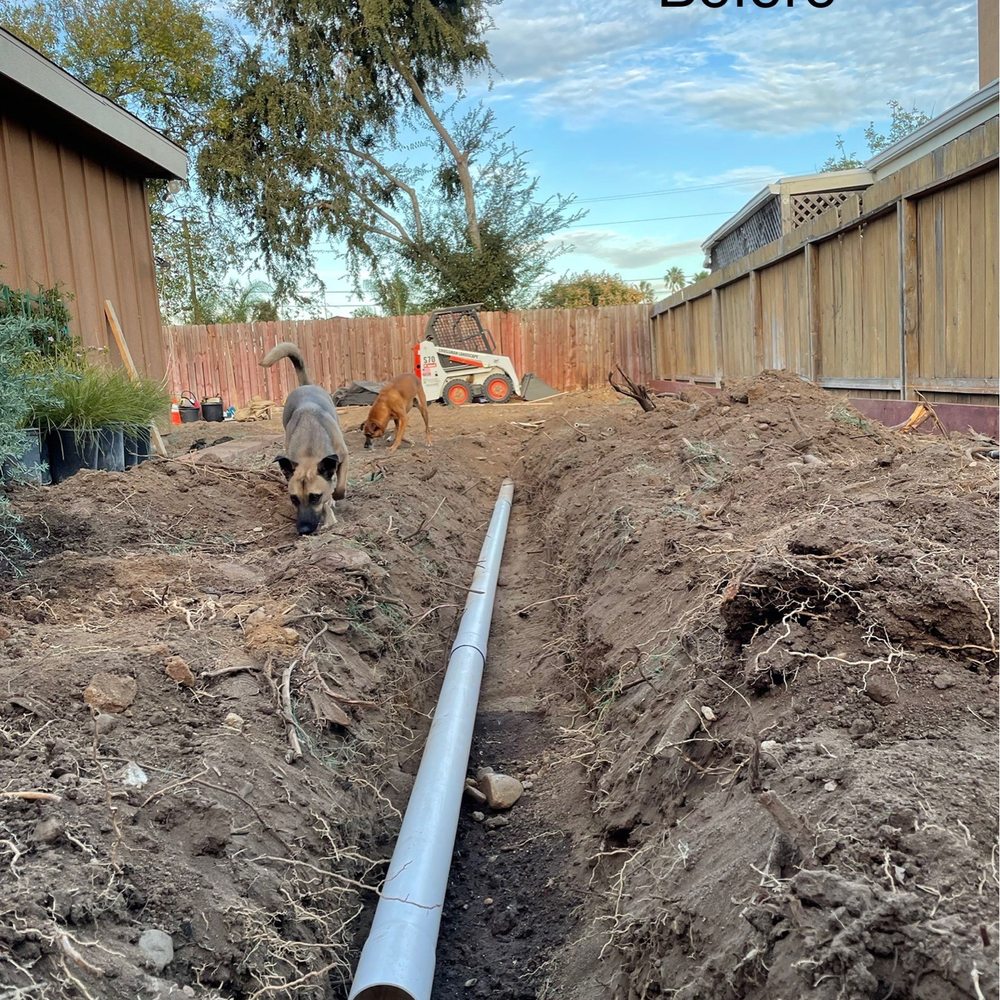 Crossman Landscape - before and after picture of a trench - Landscaping Near Me - Santee, California Crossman Landscape - before and after picture of a trench - Landscaping Near Me - Santee, California