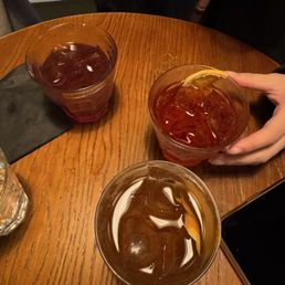 Manhattan + Negroni + Mescal old fashioned Manhattan + Negroni + Mescal old fashioned