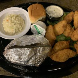 Cappo's - Southern Style Pollock Bites with Baked Potato, Coleslaw and Roll