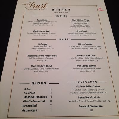 Menu photo 1 The Pearl Restaurant and Bar Houston, TX Menu photo 1 The Pearl Restaurant and Bar Houston, TX