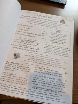 Menu photo 1 The Library Steakhouse Fuquay Varina, NC Menu photo 1 The Library Steakhouse Fuquay Varina, NC