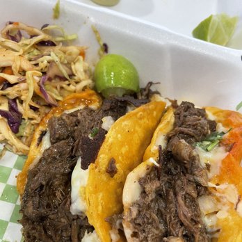 Taco Nganas - Barbacoa tacos with cheese  Good stuff! - Food Trucks Near Me - Memphis, Tennessee