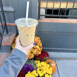 Black Cap Coffee & Beer - Iced latte with maple syrup