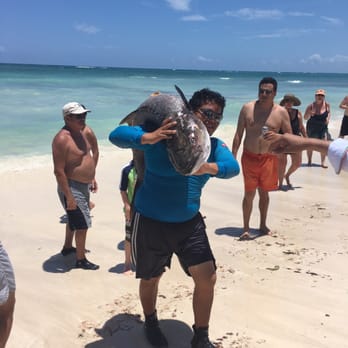 Dreams Tulum Resort & Spa - Big Cobia being brought in for beach BBQ. - Resorts Near Me - Tulum, ROO