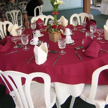 Edwards Mansion - Table.  My colors were burgundy and cream. - Caterers Near Me - Redlands, California