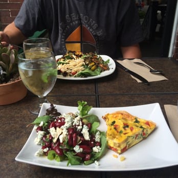 Connections Cafe - Red bean salad and Frittata, and the 3 combo salad plate in the back. - Cafes Near Me - Ligonier, Pennsylvania