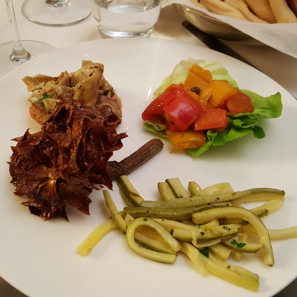 Vegetable antipasti. Loved the fried artichoke! Vegetable antipasti. Loved the fried artichoke!