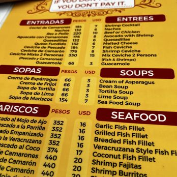 La Mission - Menu - Seafood Near Me - Cozumel, ROO