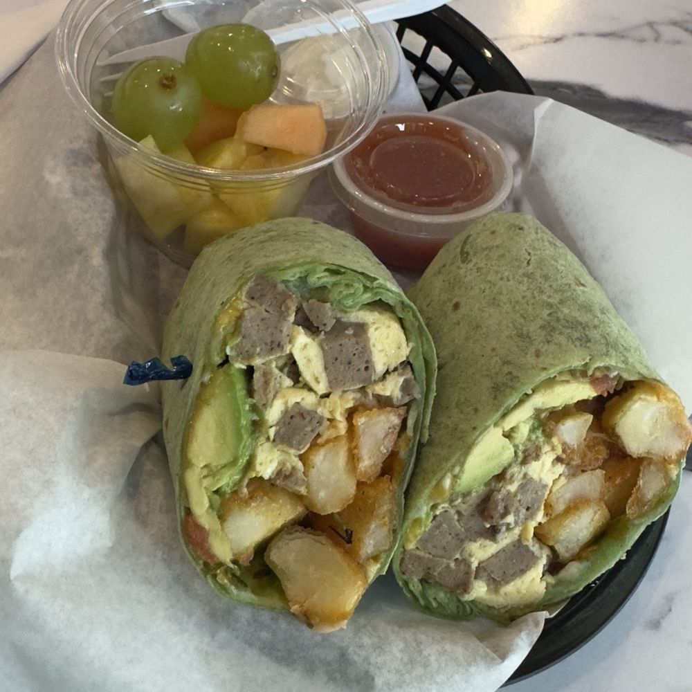 Village Cafe - California breakfast burrito with turkey sausage - Coffee & Tea Near Me - Camarillo, California Village Cafe - California breakfast burrito with turkey sausage - Coffee & Tea Near Me - Camarillo, California