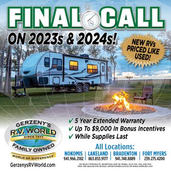 Gerzeny's RV World - Bradenton - New RVs Priced Like Used--While They Last! - RV Dealers Near Me - Bradenton, Florida Gerzeny's RV World - Bradenton - New RVs Priced Like Used--While They Last! - RV Dealers Near Me - Bradenton, Florida