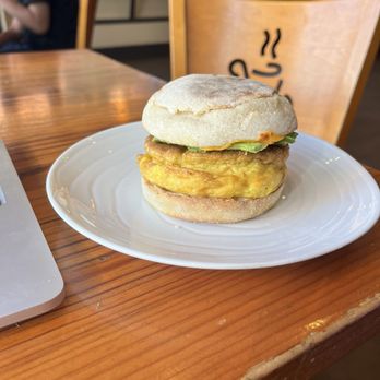 Alushe Coffee Bar - Breakfast English muffin -- only $7 and it's very big and filling!! - Coffee & Tea Near Me - San Francisco, California Alushe Coffee Bar - Breakfast English muffin -- only $7 and it's very big and filling!! - Coffee & Tea Near Me - San Francisco, California