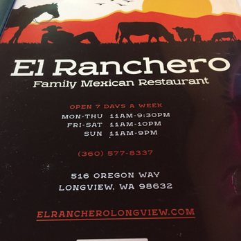 El Ranchero - Restaurant hours and location. - Mexican Near Me - Longview, Washington