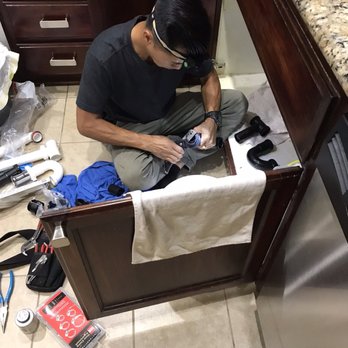 SJ Rooter & Plumbing - Johnny working diligently at our kitchen. - Plumbing Near Me SJ Rooter & Plumbing - Johnny working diligently at our kitchen. - Plumbing Near Me