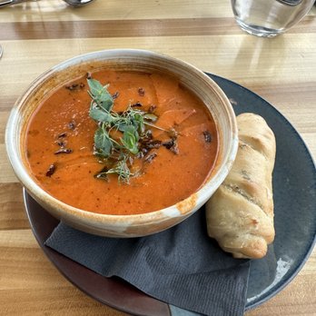 Sky Bistro - Roasted red pepper soup - Canadian (New) Near Me - Banff, Alberta Sky Bistro - Roasted red pepper soup - Canadian (New) Near Me - Banff, Alberta