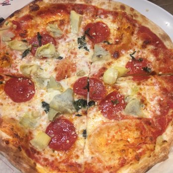 MOD Pizza - I was told there was no more basil left in the restaurant lol. Sad looking toppings. - Pizza Near Me - Fontana, California