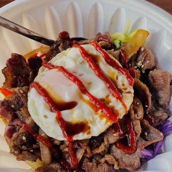 Kokos Bowls - Bibimbap with House Spicy Sauce & Teriyaki Sauce on top - Korean Near Me - Reno, Nevada Kokos Bowls - Bibimbap with House Spicy Sauce & Teriyaki Sauce on top - Korean Near Me - Reno, Nevada