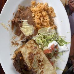 Ranchero Bar & Grill - Texas quesadilla with rice and beans