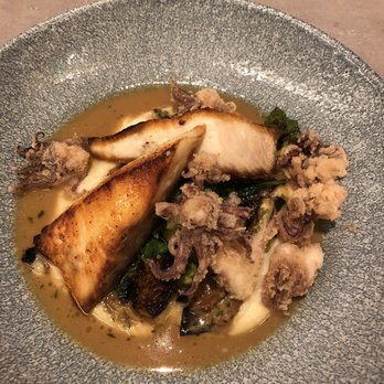 Clarity - Calamari and sea bass(main entree from the tasting menu) - New American Near Me - Vienna, Virginia Clarity - Calamari and sea bass(main entree from the tasting menu) - New American Near Me - Vienna, Virginia
