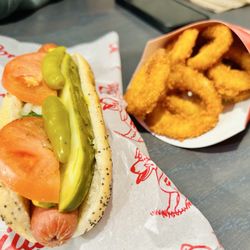 Portillo's Grapevine - Chicago Dog and Onion Rings
