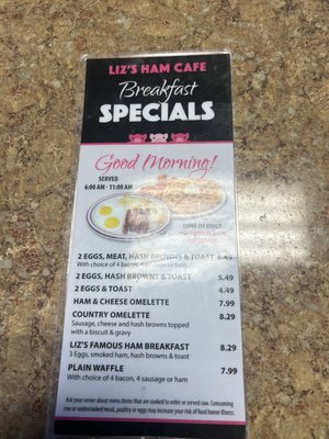 Menu photo 2 Liz's Ham Cafe Fraser, MI