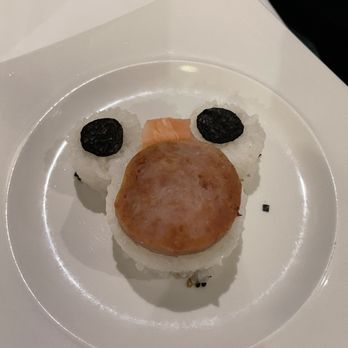 Ama Ama Restaurant - Mickey spam musubi from the kid's menu - New American Near Me - Kapolei, Hawaii Ama Ama Restaurant - Mickey spam musubi from the kid's menu - New American Near Me - Kapolei, Hawaii