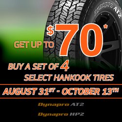 Adams Automotive & Tire - Tire sale now through October 13, 2019.