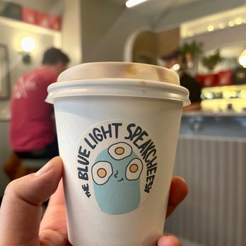 The Blue Light Speak Cheesy - a cup of coffee - Sandwiches Near Me - Brooklyn, New York