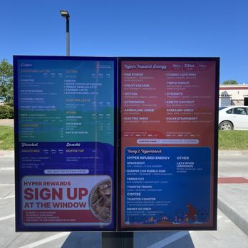 Hyper Energy Bar  - menu with so many options! - Coffee & Tea Near Me - Urbandale, Iowa