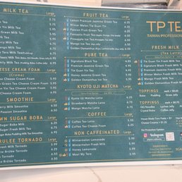 Menu as of Aug 2025