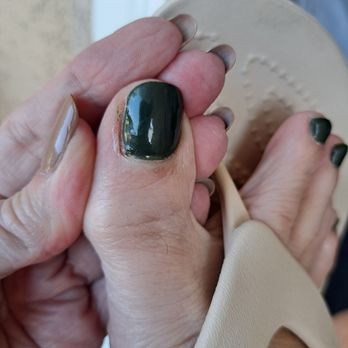 Select Nail House - He did have this all painted, toe skin and all. Dremmeled it all off and did this one over. I appreciated that, but it still looks DIY. - Nail Salons Near Me - Seal Beach, California