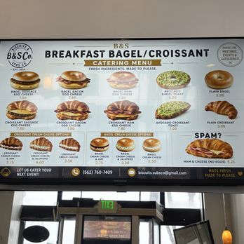 Biscuits & Subs - Breakfast bagel and croissant sandwich menu - Coffee & Tea Near Me - Long Beach, California