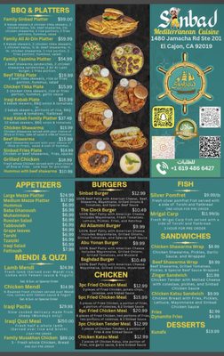 Menu photo 1 Sinbad Mediterranean Cuisine El Cajon, CA Menu photo 1 Sinbad Mediterranean Cuisine El Cajon, CA