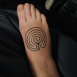 Dead Drift Tattoo - Labyrinth foot tattoo