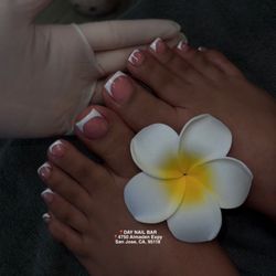 Day Nail Bar - Classic White Tip Toes at Day Nail Bar. CALL(408)591-1166 4750 Almaden Expy, San Jose, CA, 95118. Follow Us: IG @day_nailbar