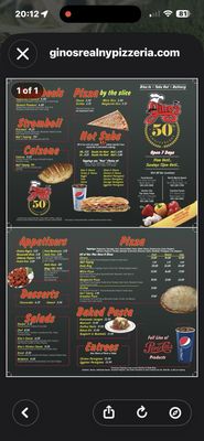 Menu photo 1 Gino's Real New York Pizza Myrtle Beach, SC Menu photo 1 Gino's Real New York Pizza Myrtle Beach, SC