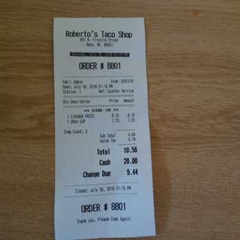 Roberto's Taco Shop - The Damage! - Mexican Near Me - Reno, Nevada