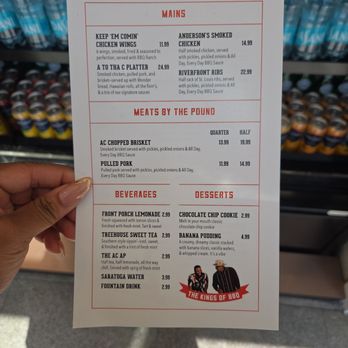 AC Barbeque - Back of the menu - Barbeque Near Me - Los Angeles, California