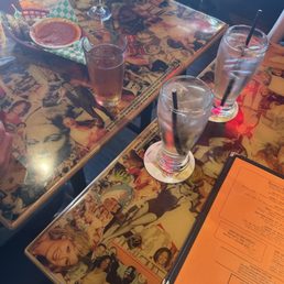 At the table