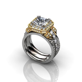 Luo M. Jewelers - Engagement ring with the bands... They did such an amazing job! - Jewelry Near Me - Chicago, Illinois