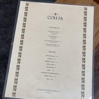 Coleta Brunch - Menu - Mexican Near Me - National City, California