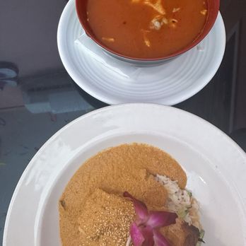 La Diosa de los Moles - P.R. Mole & Wild Salmon with Spicy Chicken Soup - Mexican Near Me - Bell Gardens, California La Diosa de los Moles - P.R. Mole & Wild Salmon with Spicy Chicken Soup - Mexican Near Me - Bell Gardens, California
