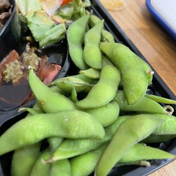Sakura Union Teriyaki - Closer look of Edamame in a Bento Box - Japanese Near Me - Union, New Jersey Sakura Union Teriyaki - Closer look of Edamame in a Bento Box - Japanese Near Me - Union, New Jersey