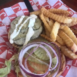Fried pickle burger!