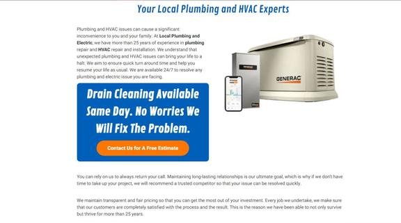 Slide of Local Plumbing and Electric