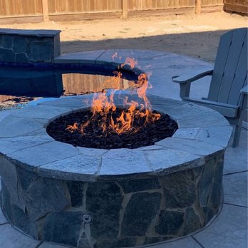 Logan Pools - Matching built in fire pit - Landscaping Near Me - Brentwood, California Logan Pools - Matching built in fire pit - Landscaping Near Me - Brentwood, California