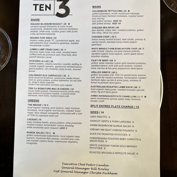 TEN 3 - Menu - New American Near Me - Albuquerque, New Mexico TEN 3 - Menu - New American Near Me - Albuquerque, New Mexico