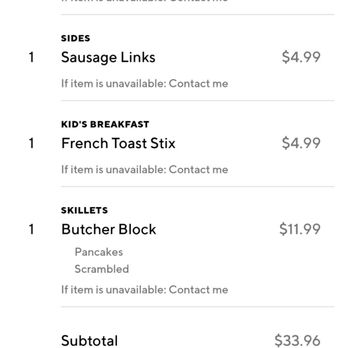 Alexanders Cafe - My receipt of what I ordered - Diners Near Me - Elgin, Illinois